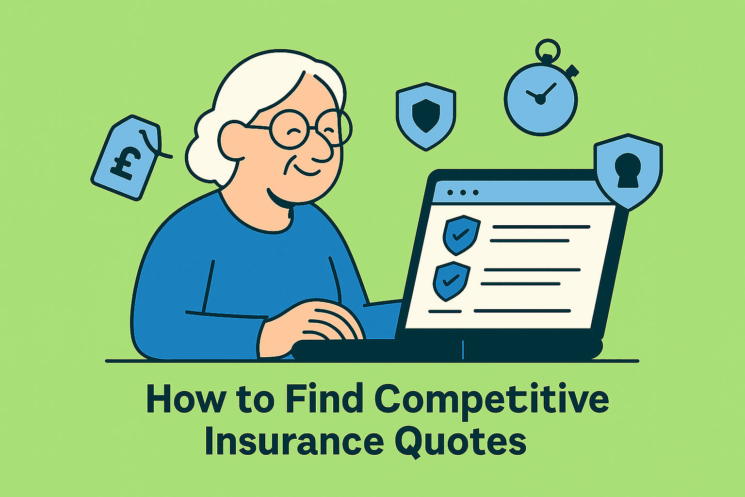 Older driver comparing quotes online